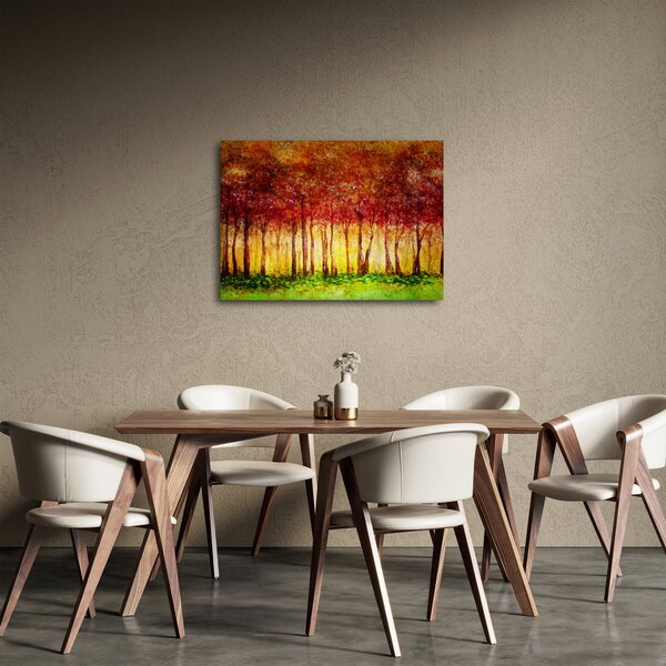 Obraz - Maľba listnatého lesa (70x50 cm)