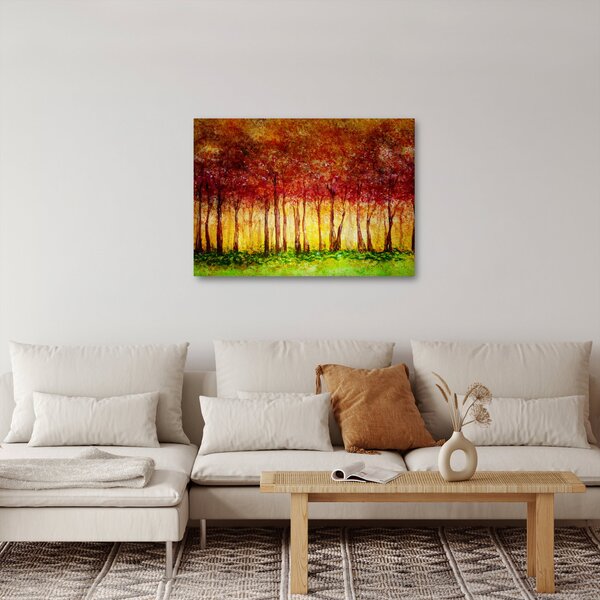 Obraz - Maľba listnatého lesa (70x50 cm)