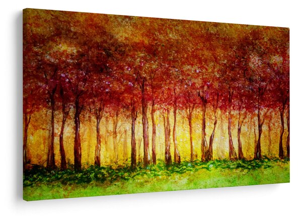 Obraz - Maľba listnatého lesa (90x60 cm)
