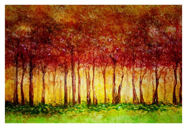 Obraz - Maľba listnatého lesa (90x60 cm)