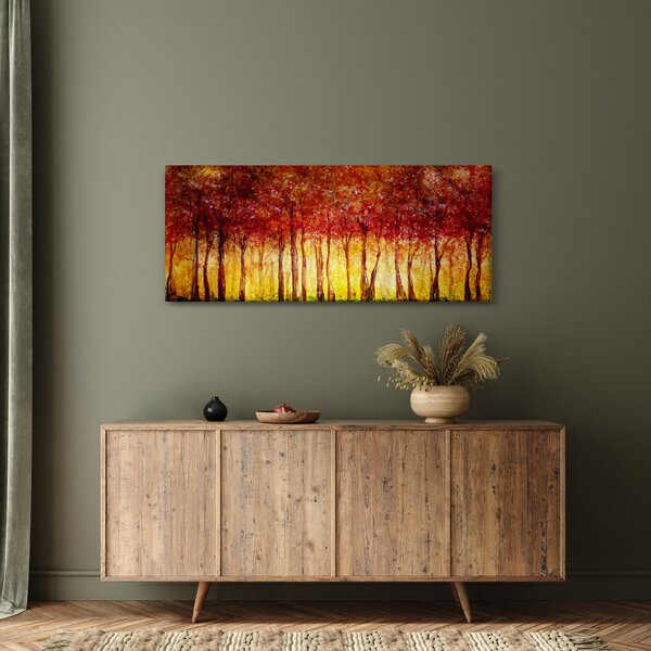 Obraz - Maľba listnatého lesa (120x50 cm)