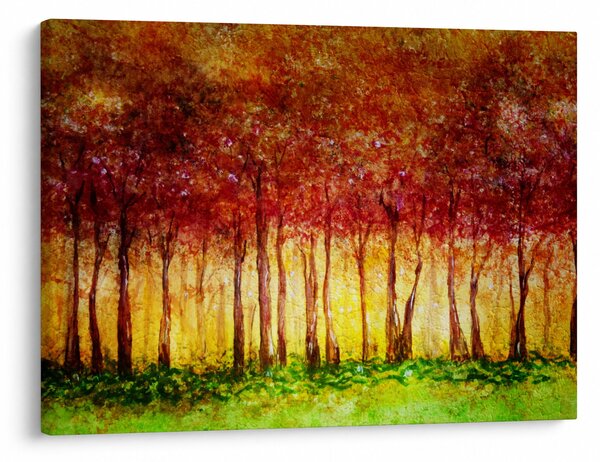 Obraz - Maľba listnatého lesa (70x50 cm)