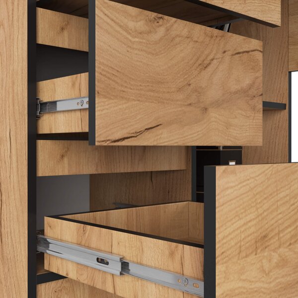 Ak furniture Rohový psací stůl B16 124 cm dub craft zlatý levý