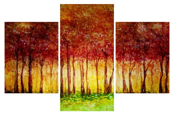 Obraz - Maľba listnatého lesa (90x60 cm)