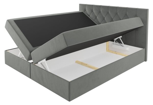 Posteľ boxspring TIBOR - 120x200, zelená + topper ZDARMA