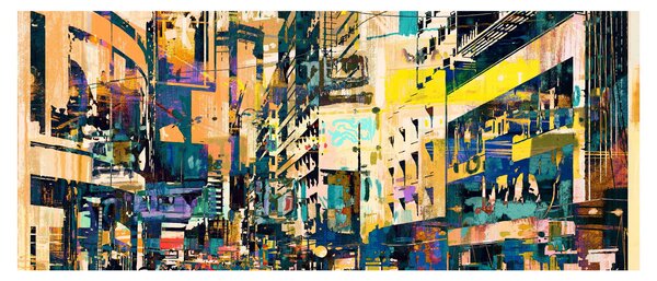 Obraz maľované abstrakcie (120x50 cm)