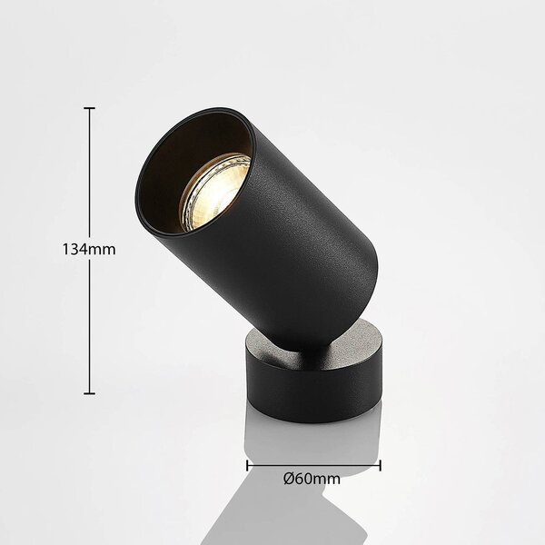 Reflektor Arcchio Brinja, sada 2 ks, čierny, okrúhly, Ø 6 cm, GU10, Čierna, Chodba, Hliník, Moderný, Nástenné svietidlo