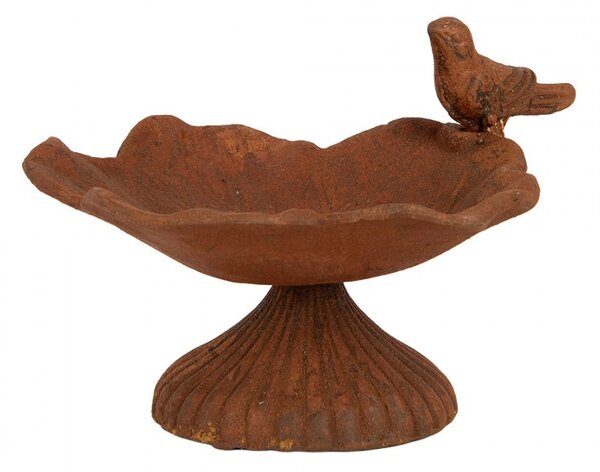 Rustikálne hrdzavé krmítko pre vtáčiky - 19*10*9 cm - Clayre & Eef