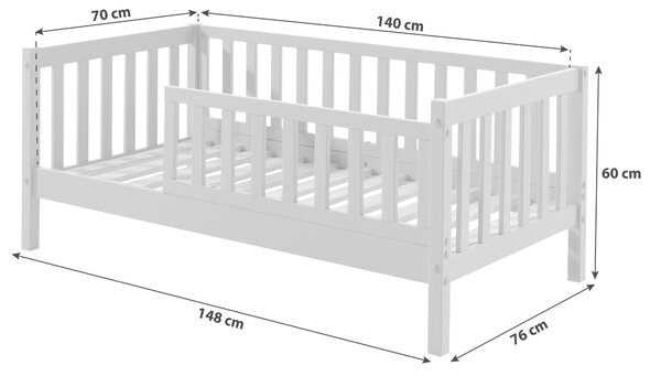 POSTEĽ PRE DETI A MLÁDEŽ, 70/140 cm sivá MID.YOU - Detské izby, Online Only