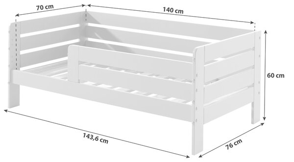 POSTEĽ PRE DETI A MLÁDEŽ, 70/140 cm sivá MID.YOU - Detské izby, Online Only