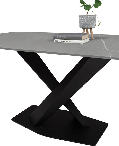JEDÁLENSKÝ STÔL, sivá, čierna, 180/90/75 cm P & B - Stoly, Online Only