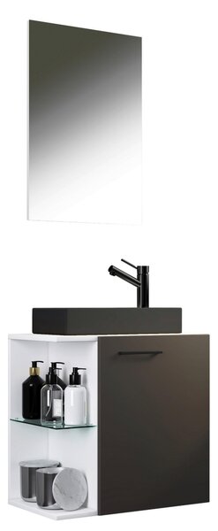 HOSŤOVSKÁ KÚPEĽŇA, antracitová, biela, 52 cm MID.YOU - Kúpeľňové skrinky, Online Only
