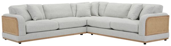 ROHOVÁ SEDAČKA, drevo, textil, svetlosivá Livetastic - Sedačky, Online Only