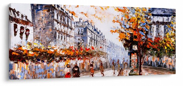Obraz - Život v meste (120x50 cm)