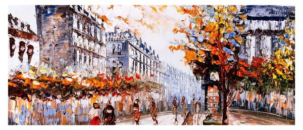 Obraz - Život v meste (120x50 cm)