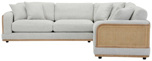 ROHOVÁ SEDAČKA, drevo, textil, svetlosivá Livetastic - Sedačky, Online Only