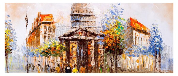 Obraz - Maľovaná mestská pamiatka (120x50 cm)
