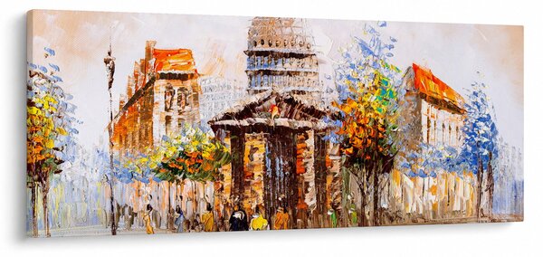 Obraz - Maľovaná mestská pamiatka (120x50 cm)