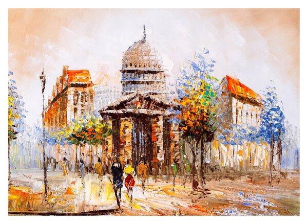Obraz - Maľovaná mestská pamiatka (70x50 cm)