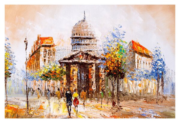 Obraz - Maľovaná mestská pamiatka (90x60 cm)