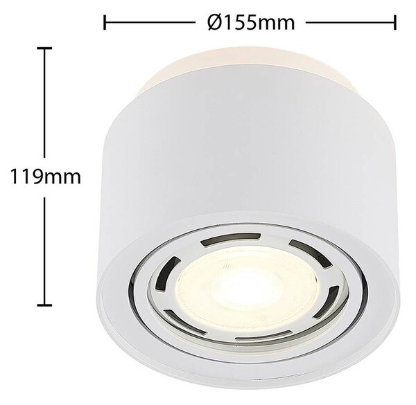 Arcchio Stropné svietidlo Walisa, Ø 15 cm, okrúhle, biele, sada 3 ks, Biela / opálová, Obývacia izba / jedáleň, Hliník, Moderný, Závesné svietidlo