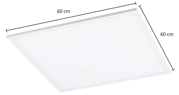 Lindby LED panel Luay, 60 x cm, biely, 3000-6000K, Biela / opálová, Kuchyňa, Plast, Moderný, Stropné svetlo