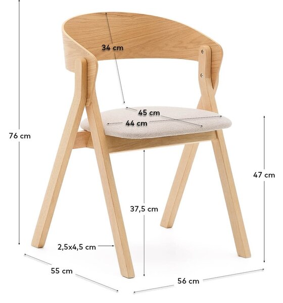 Jedálenská stolička v prírodnej farbe Godia – Kave Home