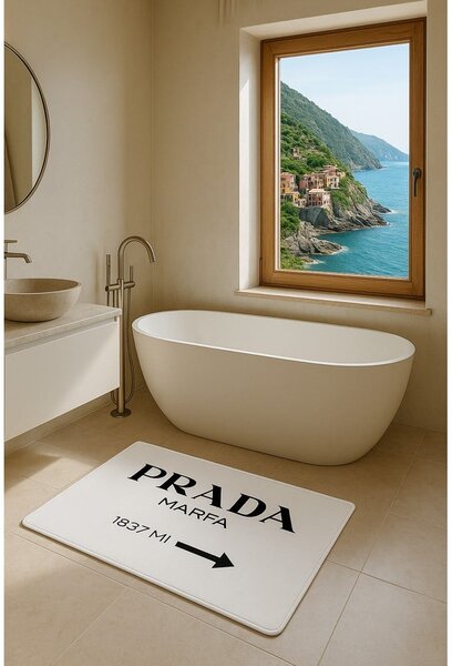 Biele zamatové kúpeľňové predložky v súprave 2 ks 60x100 cm Prada – Mila Home