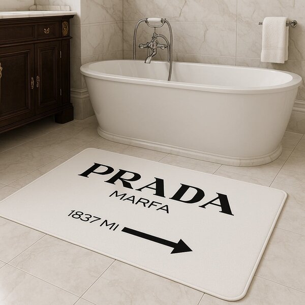 Biele zamatové kúpeľňové predložky v súprave 2 ks 60x100 cm Prada – Mila Home