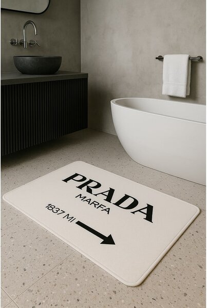 Biele zamatové kúpeľňové predložky v súprave 2 ks 60x100 cm Prada – Mila Home