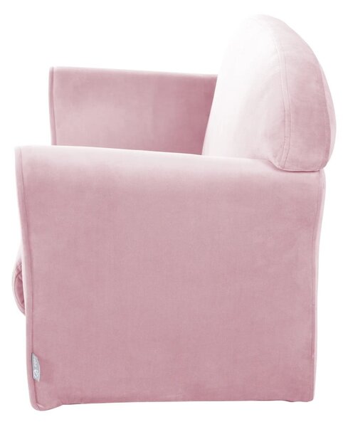 Svetloružová zamatová detská pohovka 78 cm Lil Sofa – Roba