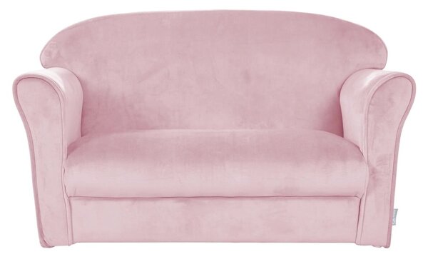 Svetloružová zamatová detská pohovka 78 cm Lil Sofa – Roba