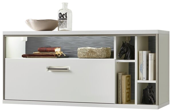 ZÁVESNÝ DIEL, sivá, strieborná, biela, biela s vysokým leskom, 124/56/38 cm Livetastic - Online Only obývacie izby, Online Only