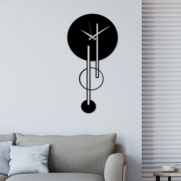 ASIR Nástenné hodiny kovové CLOCK čierne
