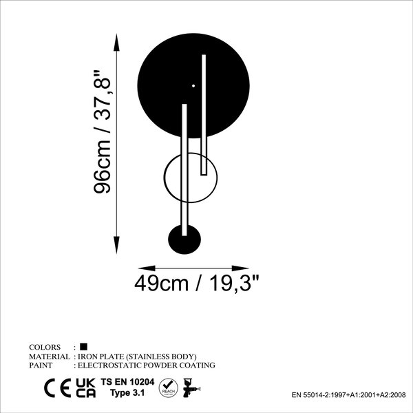 ASIR Nástenné hodiny kovové CLOCK čierne