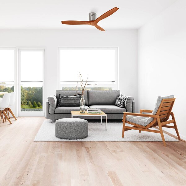 LEDS-C4 Stropný ventilátor Stem s drevenými lopatkami, tmavé drevo, Tmavé drevo, Obývacia izba / jedáleň, Drevo, Moderný