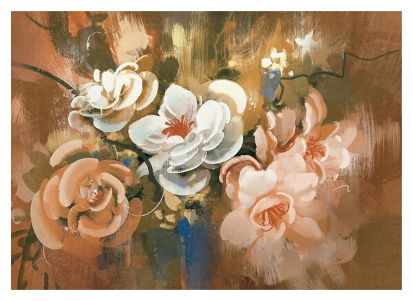 Obraz - Maľovaná kytica kvetov (70x50 cm)