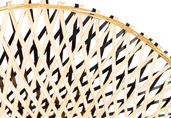 Orientálna nástenná lampa bambus 50 cm so zástrčkou - Rina