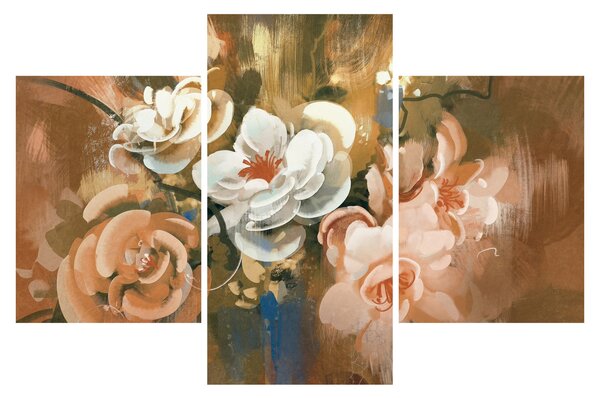 Obraz - Maľovaná kytica kvetov (90x60 cm)