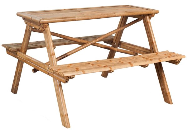 Piknikový stôl 120x120x78 cm, bambus