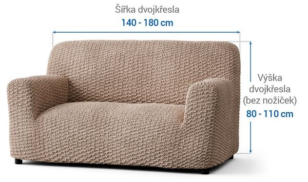 Bielastické poťahy MOSAICO béžové dvojkreslo (š. 120 - 160 cm)