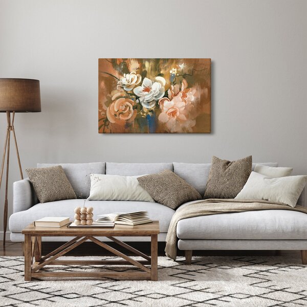 Obraz - Maľovaná kytica kvetov (90x60 cm)