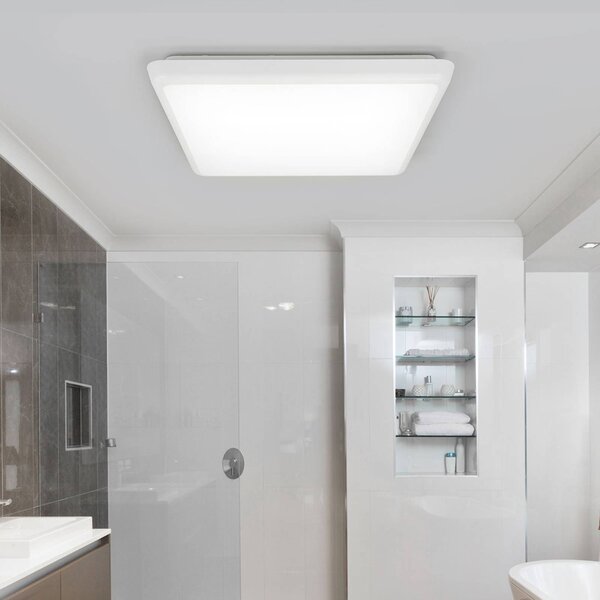 Arcchio LED stropné svietidlo Augustin, 30 x cm, biele, IP54, Biela / opálová, Kúpeľňa, Plast, Moderný, Stropné svetlo