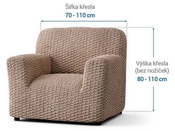 Bielastické poťahy MOSAICO béžové kreslo (š. 60 - 110 cm)