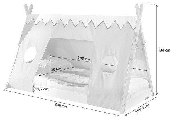 DOMČEKOVÁ POSTEĽ, 90/200 cm prírodná farba, biela MID.YOU - Detské izby, Online Only