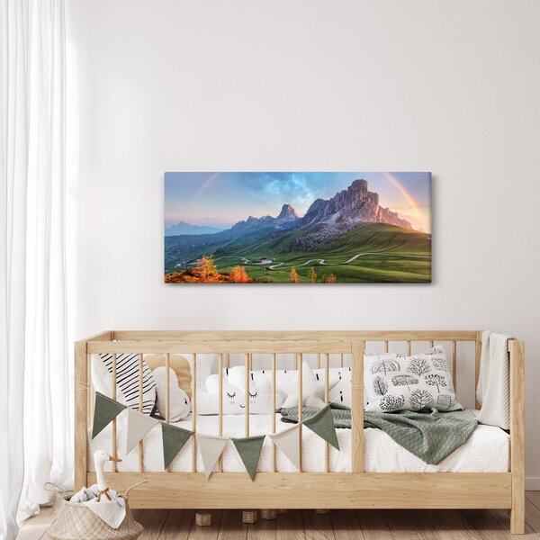 Obraz dúhy nad skaliskami (120x50 cm)
