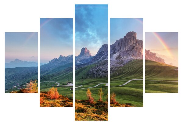 Obraz dúhy nad skaliskami (150x105 cm)