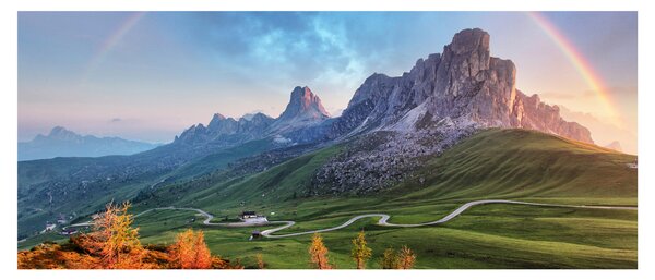 Obraz dúhy nad skaliskami (120x50 cm)