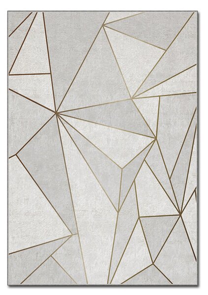 ASIR Koberec (100 x 180 cm) ASR CRPT-106 biely a zlatý geometrický vzor