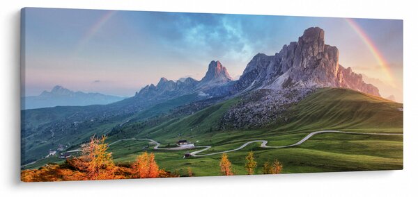 Obraz dúhy nad skaliskami (120x50 cm)